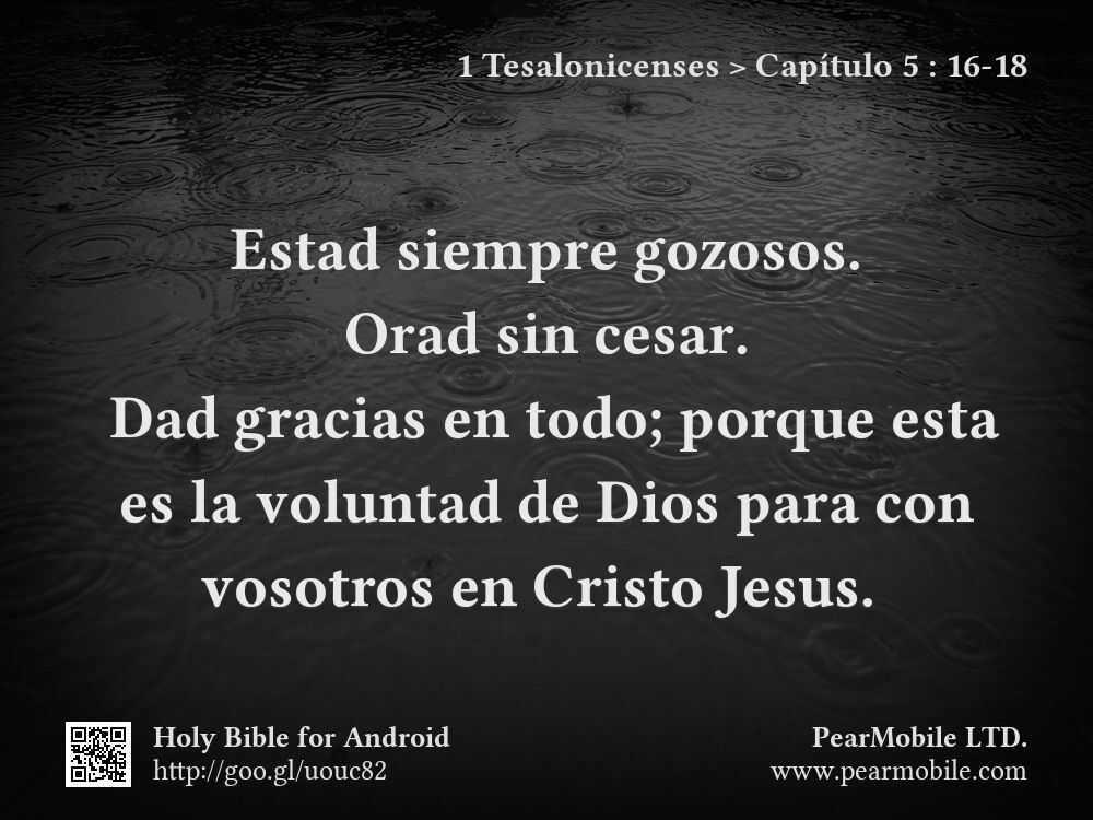 1 Tesalonicenses, Capítulo 5:16-18
